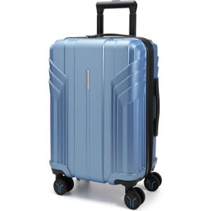 BAGSMART Expandable Carry On Luggage 22x14x9 Airline Approved, 1OO% PC Lightweight Hard Shell Suitcase, 20 Inch Travel Luggage with Spinner Wheels, Waterproof Rolling Suitcase,Blue(Blue)