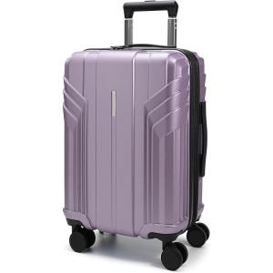 BAGSMART Expandable Carry On Luggage 22x14x9 Airline Approved, 1OO% PC Lightweight Hard Shell Suitcase, 20 Inch Travel Luggage with Spinner Wheels, Waterproof Rolling Suitcase,Blue(Lavender Purple)