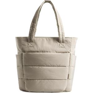 BAGSMART Tote Bag for Women, Lightweight Puffy Tote Bag with Compartments Shoulder Bag Handbag for Travel, Work, Gym | Lightweight, Puffy, Tote Bag with Compartments, Quilted, for Travel, Work(Slim Size-grayish Brown)