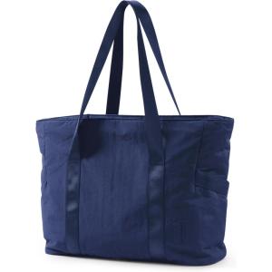 BAGSMART Tote Bag for Women, Tote Bag with Zipper Work Tote with Compartments Nurse Shoulder Hanbag for Travel, Gym(G-navy Blue-small-24l)