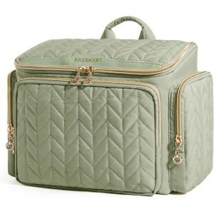 BAGSMART Travel Toiletry Bag, Large Wide-open Travel Bag for Toiletries, Makeup Cosmetic Travel Bag with Handle-Navy(Green)