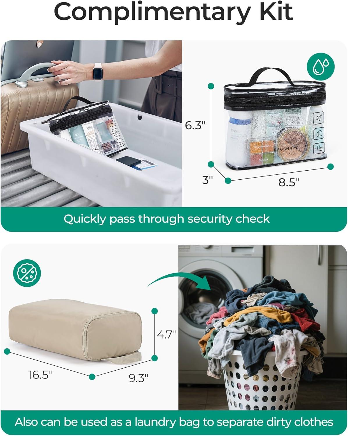 imageBAGSMART Gym Bag for Women Duffle Bag for Travel with Wet Pocket Lightweight Carry on Weekender Duffel Water ResistantBrown