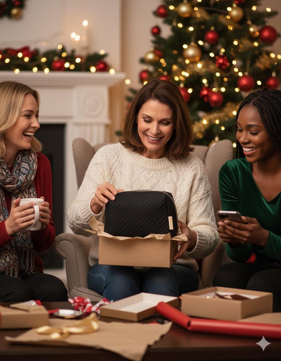 imageBAGSMART Puffy Makeup Bag Wide Opening Cosmetic Bag Compact amp Spacious WaterResistant Travel Organizer Pouches for Women Baby Pink01Black