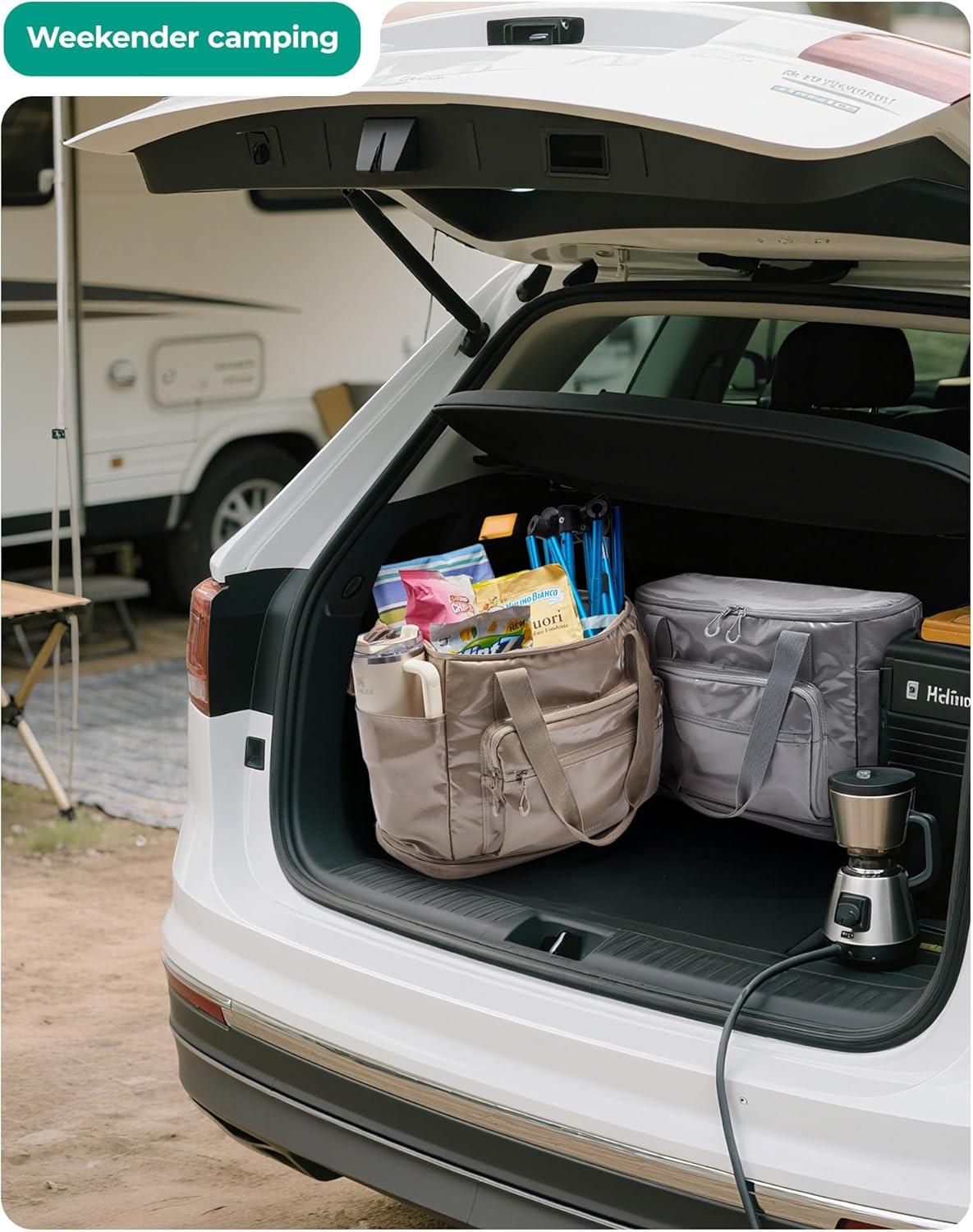 imageBAGSMART Rolling Duffle Bag with Wheels 48L Expandable Carry on Luggage Bag Large tote with Detachable Wheels for Travel Grocery Moving CamelCamel