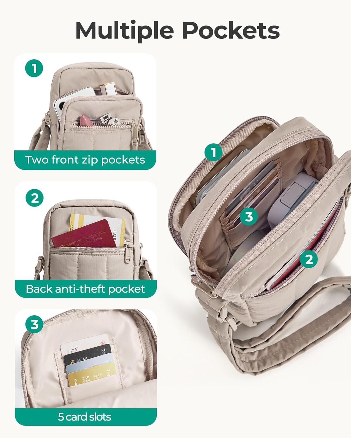 imageBAGSMART Small Crossbody Bags for Women Mini Cell Phone Cross body Purses Travel Wallet with RFID Blocking Card SlotsBblack