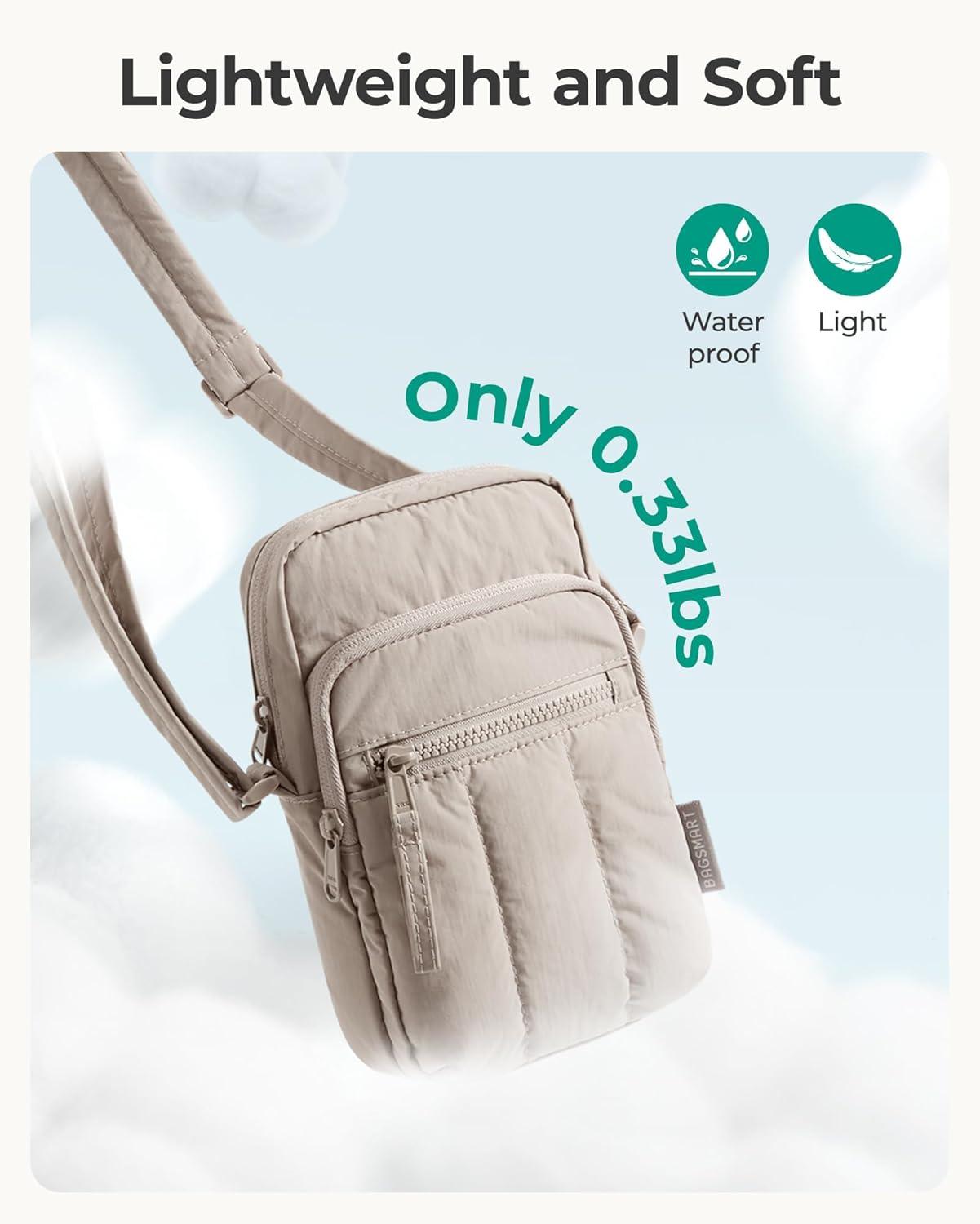 imageBAGSMART Small Crossbody Bags for Women Mini Cell Phone Cross body Purses Travel Wallet with RFID Blocking Card SlotsEpink