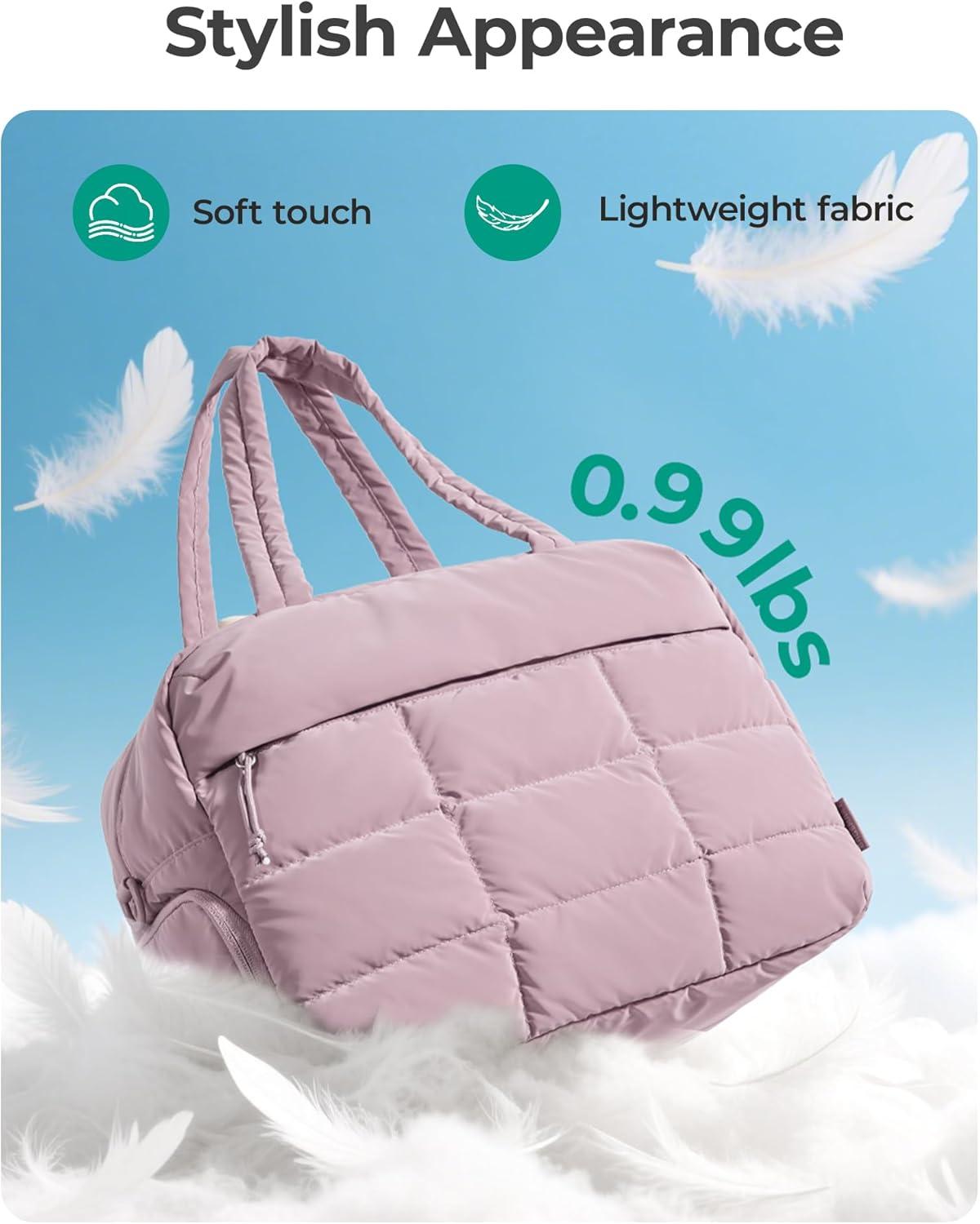 imageBAGSMART Small Gym Bag for Women 23L Carry on Travel Duffle Waterresistant Dance Bag with Shoe Compartment DesertPurple