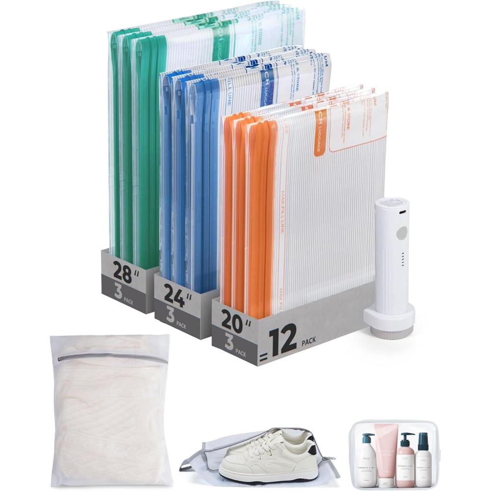 imageBAGSMART Compression Packing Cubes 6 Set4 Set2 Set Travel Packing Cubes for Carry on Suitcases Compression Suitcase Organizers Bag Set amp Travel Cubes for Luggage Lightweight Packing OrganizersMist Purple