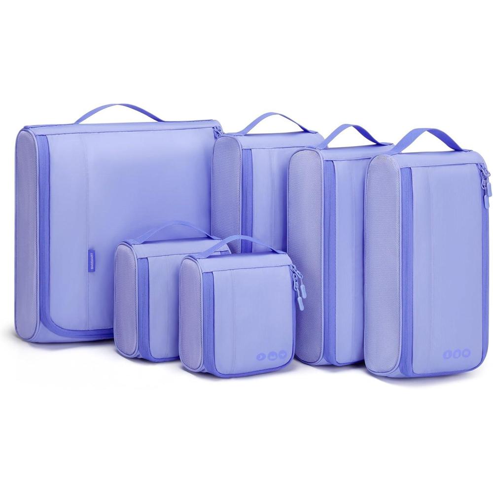 imageBAGSMART Keep Shape Packing Cubes for Travel 6 Set Travel Cubes for Packing Lightweight Suitcase Organizer Bags Set for Travel Essentials04Very Peri