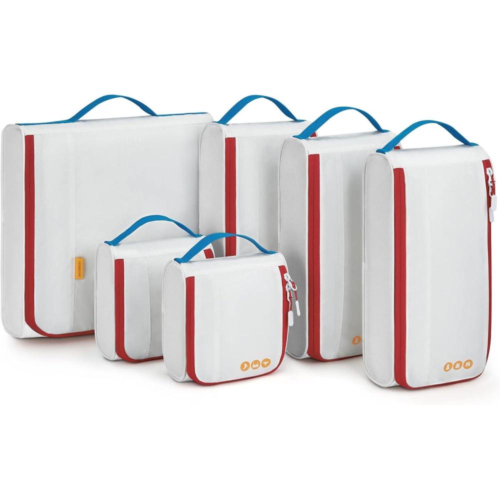 imageBAGSMART Keep Shape Packing Cubes for Travel 6 Set Travel Cubes for Packing Lightweight Suitcase Organizer Bags Set for Travel EssentialsMondrian