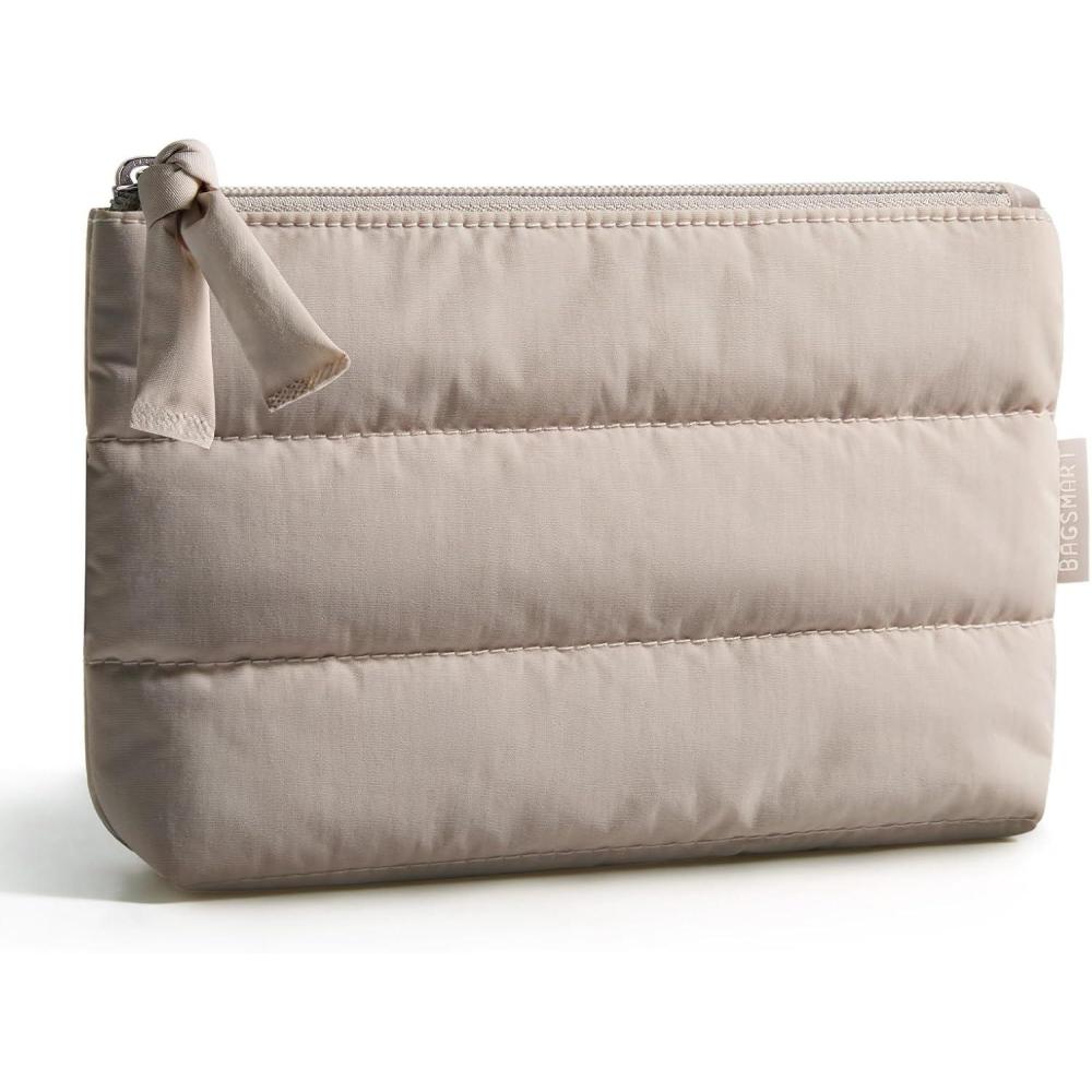 imageBAGSMART Small Cosmetic Bag Elegant Roomy Makeup Bagslipstick pouchZipper PouchGreat Gifts for WomenTravel Waterproof Toiletry Bag Accessories Organizer Gifts Pink1 pcs02Camel