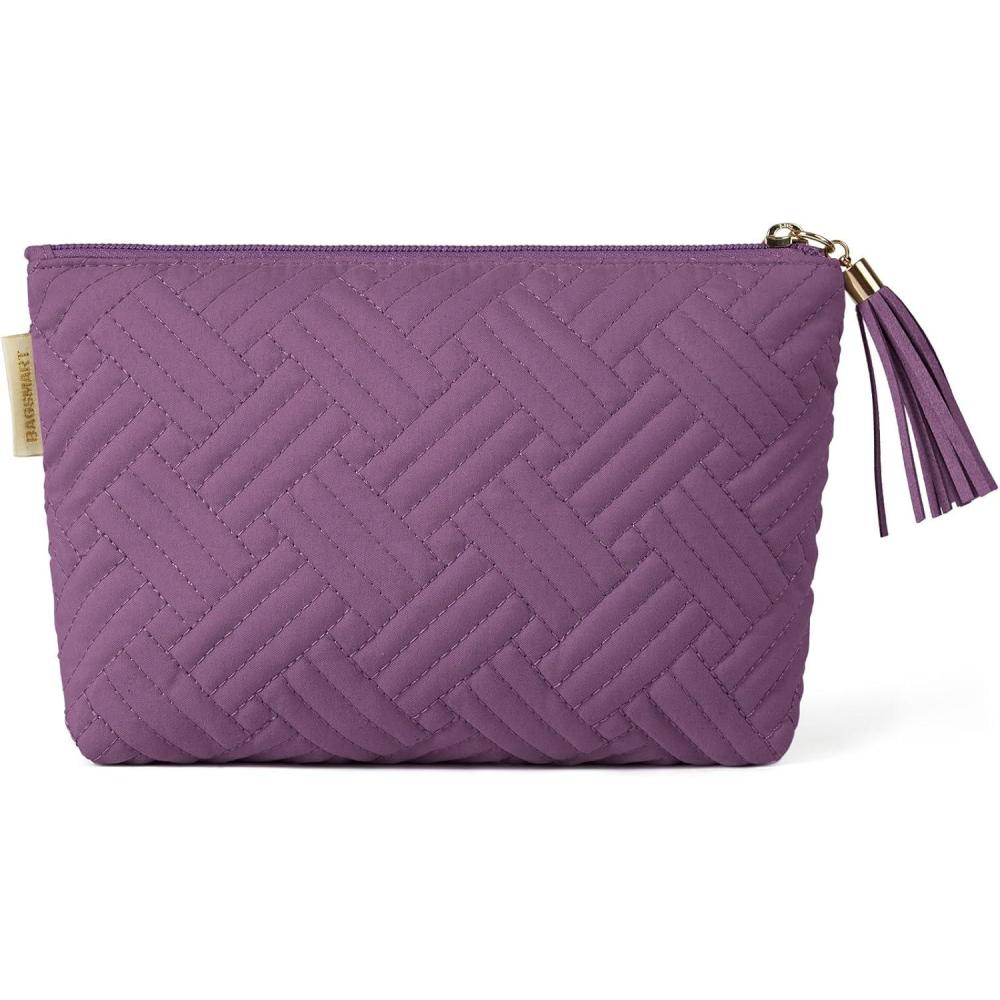 imageBAGSMART Small Cosmetic Bag Elegant Roomy Makeup Bagslipstick pouchZipper PouchGreat Gifts for WomenTravel Waterproof Toiletry Bag Accessories Organizer Gifts Pink1 pcs03Purple1 pcs