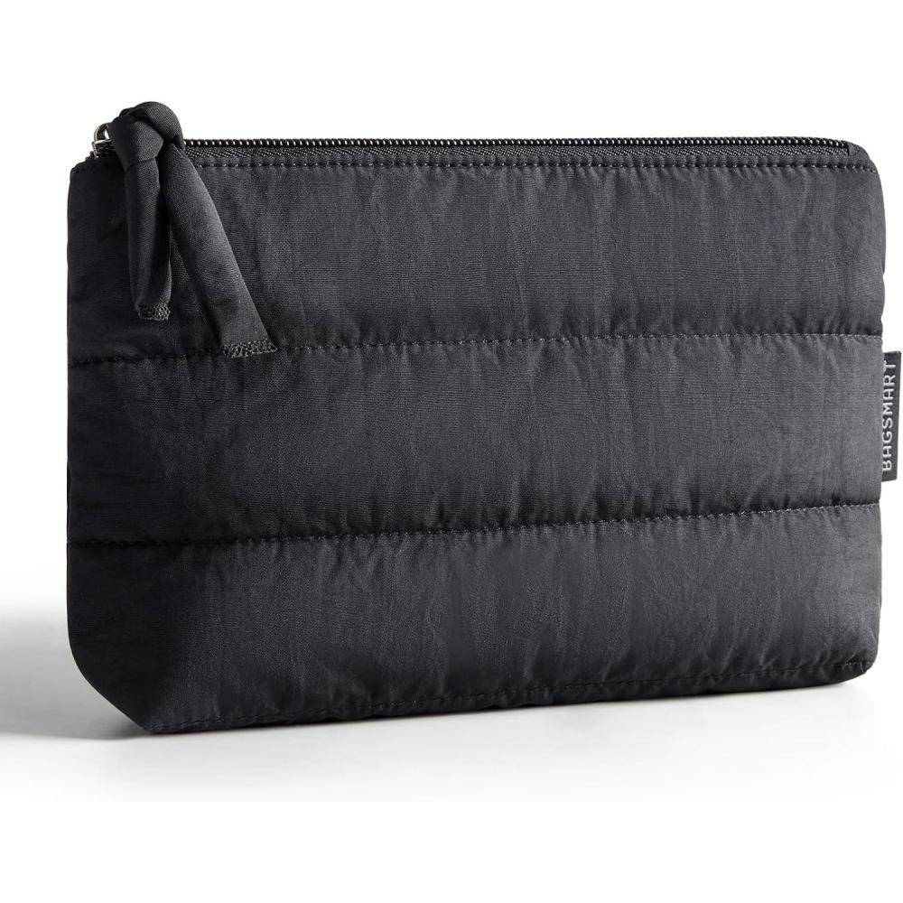 imageBAGSMART Small Cosmetic Bag Elegant Roomy Makeup Bagslipstick pouchZipper PouchGreat Gifts for WomenTravel Waterproof Toiletry Bag Accessories Organizer Gifts Pink1 pcs02Black