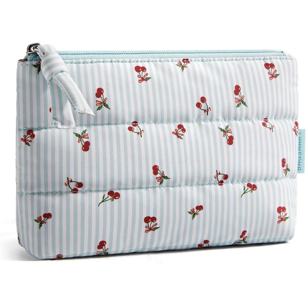 imageBAGSMART Small Cosmetic Bag Elegant Roomy Makeup Bagslipstick pouchZipper PouchGreat Gifts for WomenTravel Waterproof Toiletry Bag Accessories Organizer Gifts Pink1 pcsCherry