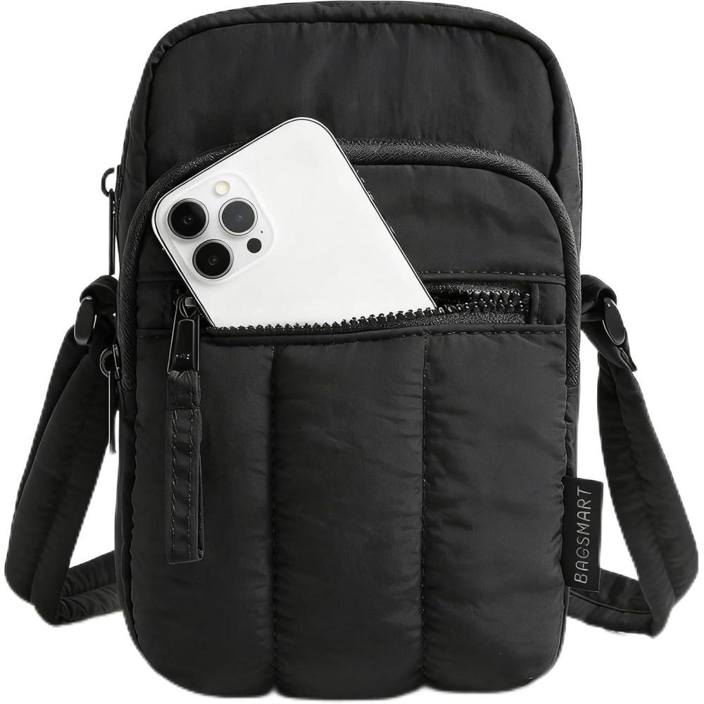 imageBAGSMART Small Crossbody Bags for Women Mini Cell Phone Cross body Purses Travel Wallet with RFID Blocking Card SlotsBblack