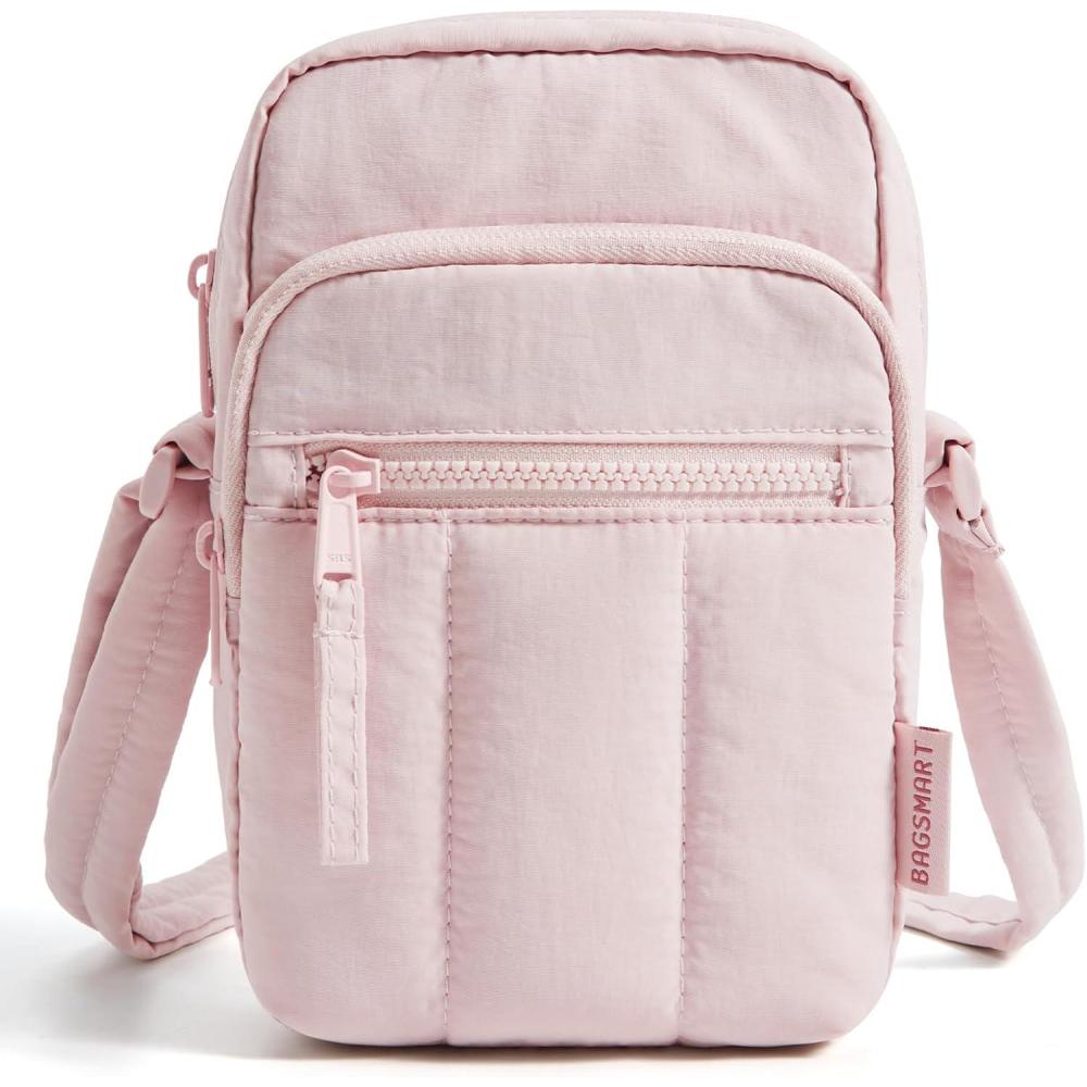 imageBAGSMART Small Crossbody Bags for Women Mini Cell Phone Cross body Purses Travel Wallet with RFID Blocking Card SlotsEpink