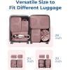 BAGSMART 6 Set Packing Cubes for Suitcases, Lightweight Suitcase Organizers & Compression Travel Cubes(01-Dusty Pink)