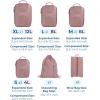 BAGSMART 6 Set Packing Cubes for Suitcases, Lightweight Suitcase Organizers & Compression Travel Cubes(01-Dusty Pink)