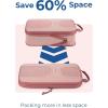 BAGSMART 6 Set Packing Cubes for Suitcases, Lightweight Suitcase Organizers & Compression Travel Cubes(02-Baby Pink)