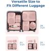 BAGSMART 6 Set Packing Cubes for Suitcases, Lightweight Suitcase Organizers & Compression Travel Cubes(02-Baby Pink)