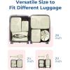 BAGSMART 6 Set Packing Cubes for Suitcases, Lightweight Suitcase Organizers & Compression Travel Cubes(02-White Opal)