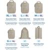 BAGSMART 6 Set Packing Cubes for Suitcases, Lightweight Suitcase Organizers & Compression Travel Cubes(05-Camel)