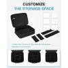 BAGSMART Cable Organizer Bag, Travel Electronics Organizer with Adjustable Divider, Tech Bag Carrying Case, Storage Bag Sturdy Tool Case with Handle for Cellphone Cord Electronics Accessories, Black(Black)