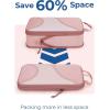 BAGSMART Compression Packing Cubes – 6 Set Travel Packing Cubes for Suitcases, Compression Suitcase Organizers with Shoe Bag(01-Baby Pink)