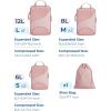 BAGSMART Compression Packing Cubes – 6 Set Travel Packing Cubes for Suitcases, Compression Suitcase Organizers with Shoe Bag(01-Baby Pink)