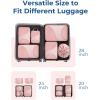 BAGSMART Compression Packing Cubes – 6 Set Travel Packing Cubes for Suitcases, Compression Suitcase Organizers with Shoe Bag(01-Baby Pink)