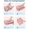 BAGSMART Compression Packing Cubes – 6 Set Travel Packing Cubes for Suitcases, Compression Suitcase Organizers with Shoe Bag(01-Baby Pink)