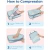 BAGSMART Compression Packing Cubes – 6 Set Travel Packing Cubes for Suitcases, Compression Suitcase Organizers with Shoe Bag(03-Light Blue)