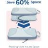 BAGSMART Compression Packing Cubes – 6 Set Travel Packing Cubes for Suitcases, Compression Suitcase Organizers with Shoe Bag(03-Light Blue)