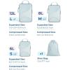 BAGSMART Compression Packing Cubes – 6 Set Travel Packing Cubes for Suitcases, Compression Suitcase Organizers with Shoe Bag(03-Light Blue)