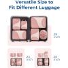 BAGSMART Compression Packing Cubes – 6 Set Travel Packing Cubes for Suitcases, Compression Suitcase Organizers with Shoe Bag(04-Brier Rose)