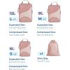 BAGSMART Compression Packing Cubes – 6 Set Travel Packing Cubes for Suitcases, Compression Suitcase Organizers with Shoe Bag(04-Brier Rose)