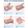 BAGSMART Compression Packing Cubes – 6 Set Travel Packing Cubes for Suitcases, Compression Suitcase Organizers with Shoe Bag(04-Brier Rose)