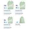 BAGSMART Compression Packing Cubes – 6 Set Travel Packing Cubes for Suitcases, Compression Suitcase Organizers with Shoe Bag(07-Kohlrabi Green)