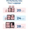 BAGSMART Compression Packing Cubes, 6 PCS Packing Cubes for Suitcases, Travel Bags Organizer for Luggage, Lightweight Packing Cube for Travel Essentials(Baby Pink)