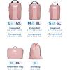 BAGSMART Compression Packing Cubes, 6 PCS Packing Cubes for Suitcases, Travel Bags Organizer for Luggage, Lightweight Packing Cube for Travel Essentials(Baby Pink)