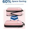 BAGSMART Compression Packing Cubes, 6 PCS Packing Cubes for Suitcases, Travel Bags Organizer for Luggage, Lightweight Packing Cube for Travel Essentials(Baby Pink)
