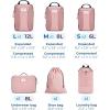 BAGSMART Compression Packing Cubes, 6 PCS Packing Cubes for Suitcases, Travel Bags Organizer for Luggage, Lightweight Packing Cube for Travel Essentials(Pink)