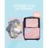 BAGSMART Compression Packing Cubes, 6 Set/4 Set/2 Set Travel Packing Cubes for Carry on Suitcases, Compression Suitcase Organizers Bag Set & Travel Cubes for Luggage, Lightweight Packing Organizers(Baby Pink-2 Set)