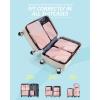 BAGSMART Compression Packing Cubes, 6 Set/4 Set/2 Set Travel Packing Cubes for Carry on Suitcases, Compression Suitcase Organizers Bag Set & Travel Cubes for Luggage, Lightweight Packing Organizers(Baby Pink)
