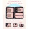 BAGSMART Compression Packing Cubes, Travel Cubes for Packing, 6/5/4 Set Suitcase Organizer Bags Set, Lightweight Packing Organizers(02-Baby Pink)