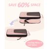 BAGSMART Compression Packing Cubes, Travel Cubes for Packing, 6/5/4 Set Suitcase Organizer Bags Set, Lightweight Packing Organizers(B-Baby Pink)