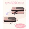 BAGSMART Compression Packing Cubes, Travel Cubes for Packing, 6/5/4 Set Suitcase Organizer Bags Set, Lightweight Packing Organizers(H-Brier Rose)