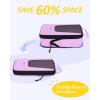 BAGSMART Compression Packing Cubes, Travel Cubes for Packing, 6/5/4 Set Suitcase Organizer Bags Set, Lightweight Packing Organizers(I-Light Purple)