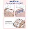 BAGSMART Cord Organizer Travel Cable Organizer Bag Tech Electronic Organizer Travel Case, Travel Essentials for Charger, Cable, Phone, Flash drive, Single Layer – Beige(Single Layer Quilted Pink)
