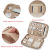 BAGSMART Electronic Organizer, Large Travel Cable Bag,Cord Organizer Bag,Electronics Accessories Cases for 7.9” iPad Mini,iPhone,Cables,Chargers,USB,SD Card,Leather,Pink
